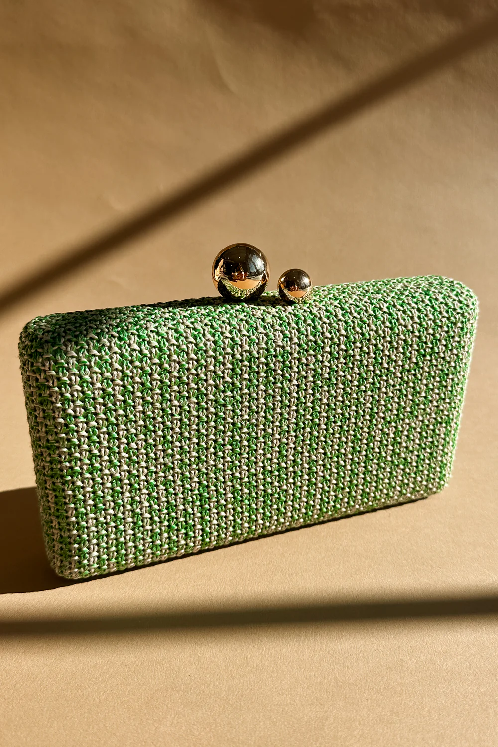 Klara Green & Natural Woven Purse - Image 2