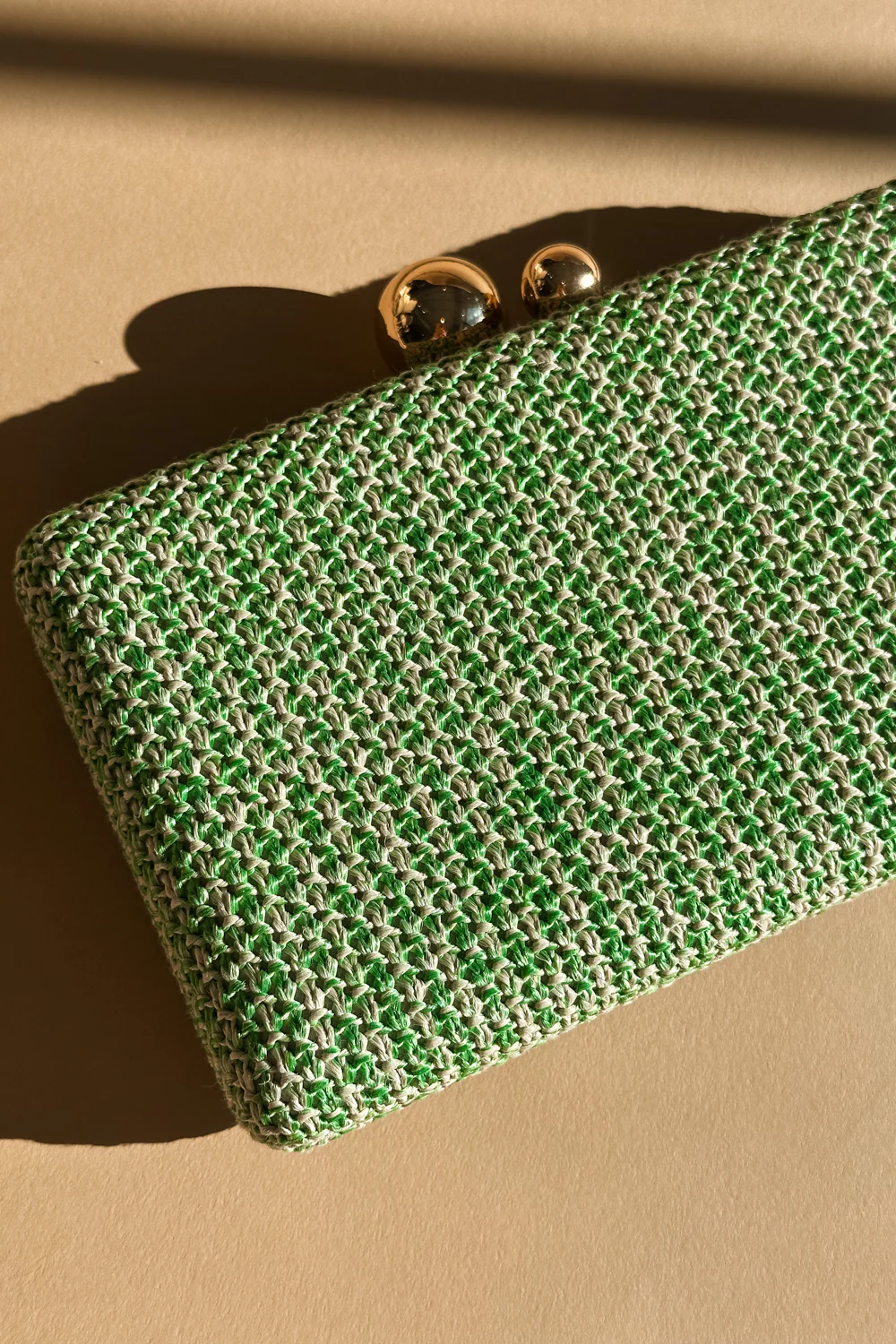 Klara Green & Natural Woven Purse - Image 3