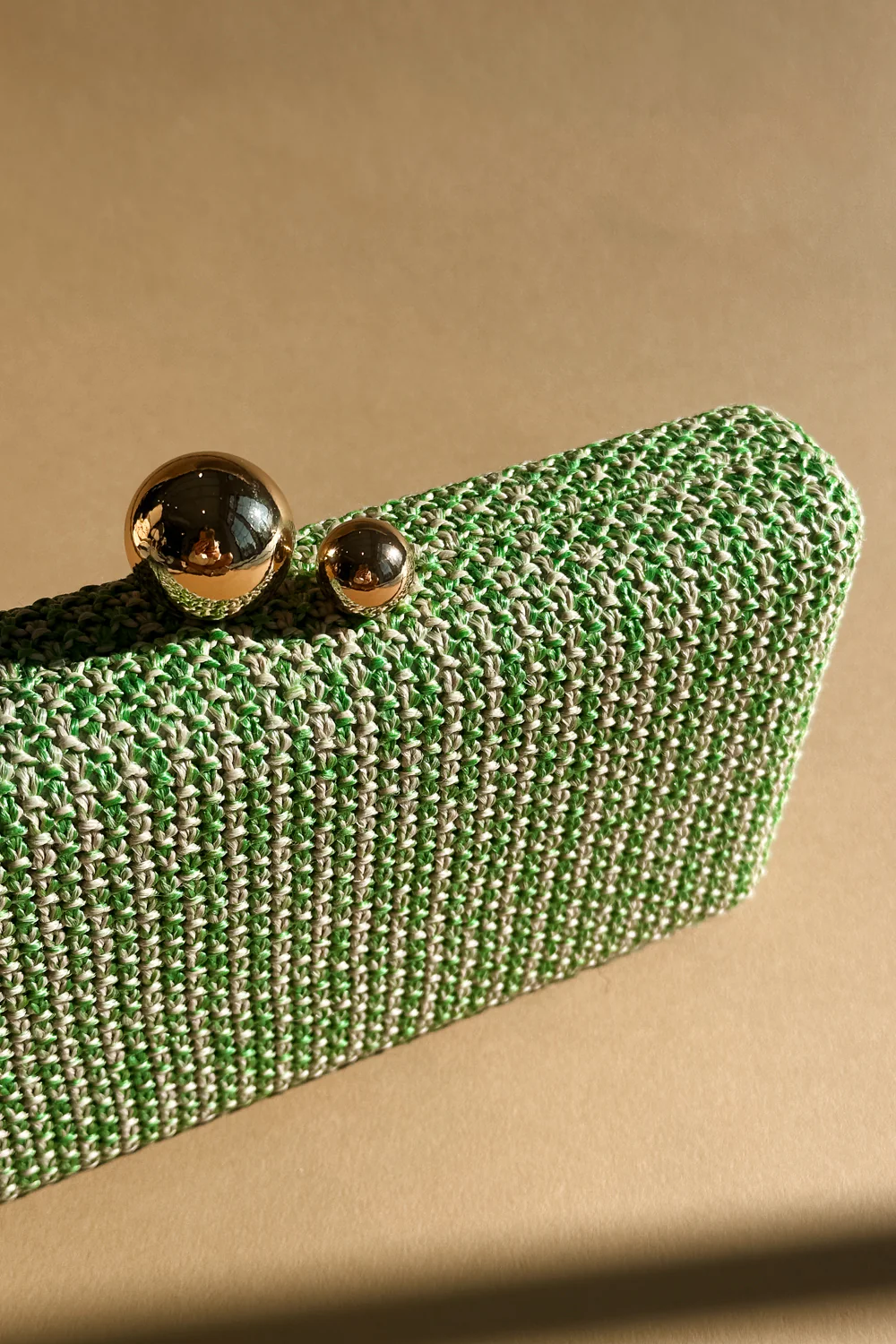 Klara Green & Natural Woven Purse - Image 4