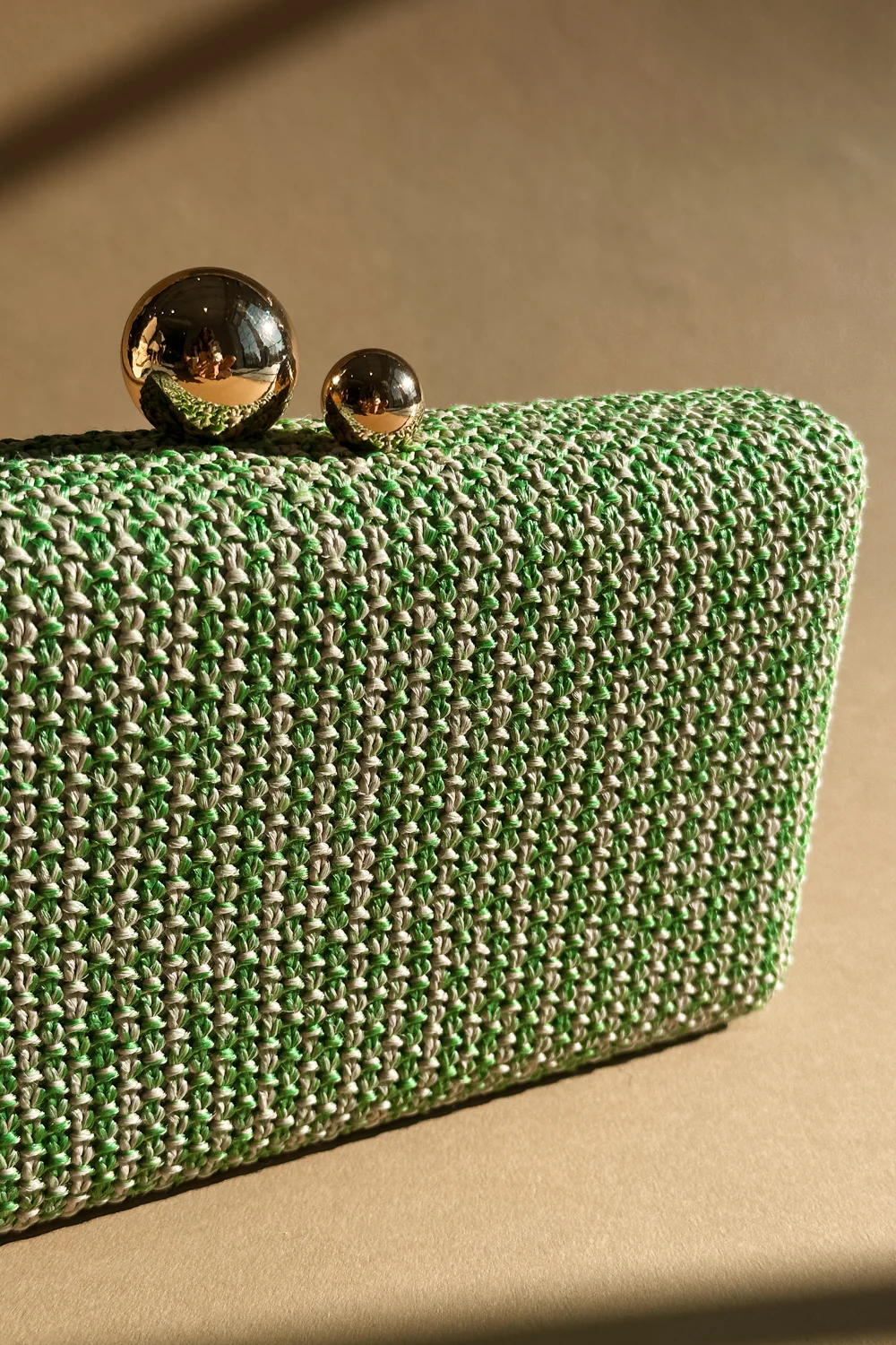Klara Green & Natural Woven Purse - Image 5