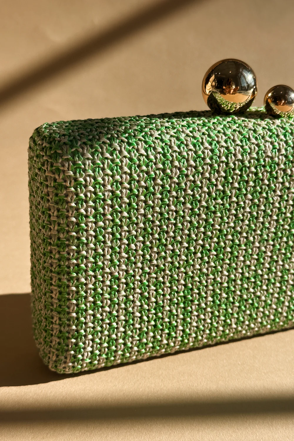 Klara Green & Natural Woven Purse - Image 6