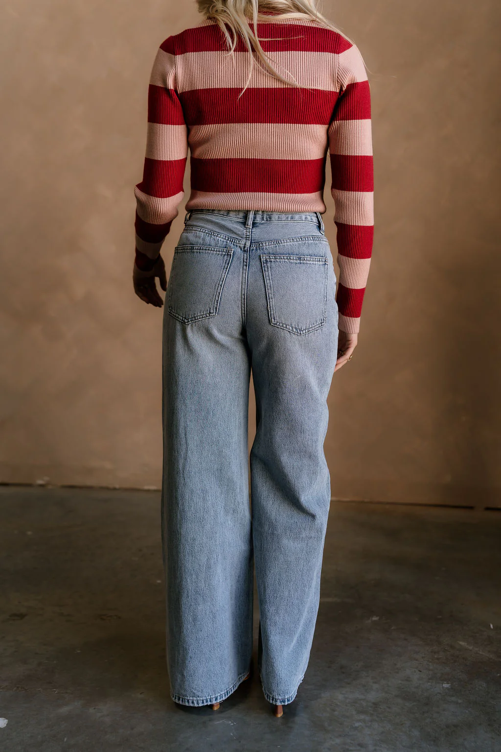 Kora Denim Drawstring Tie Wide Leg Jeans - Image 8
