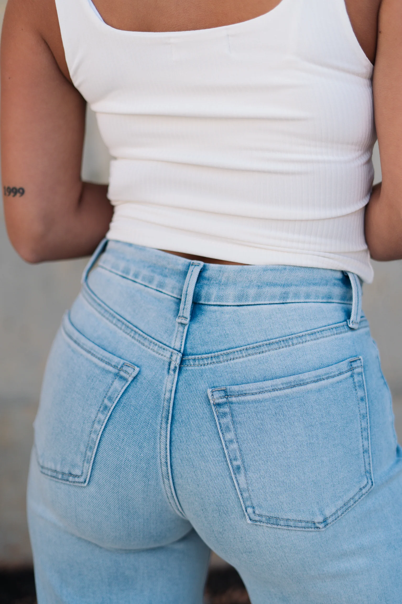 Kristen Light Wash Wide Leg Jeans - Image 5