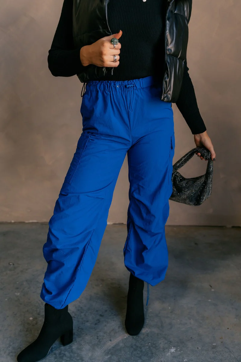 Kyla Royal Parachute Cargo Pants - Image 3