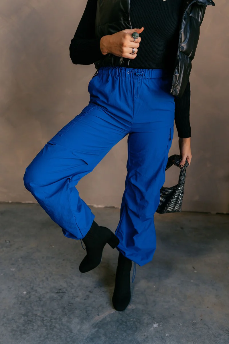 Kyla Royal Parachute Cargo Pants - Image 4