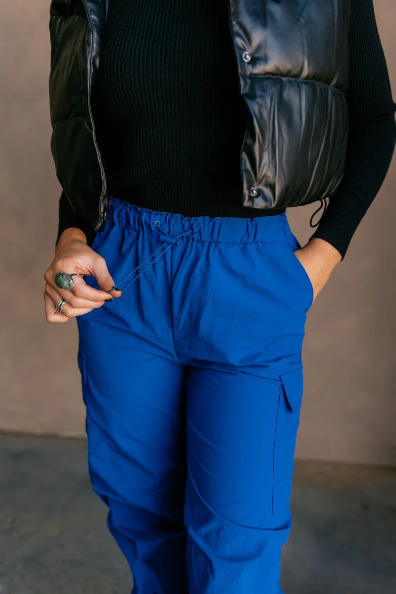 Kyla Royal Parachute Cargo Pants - Image 5