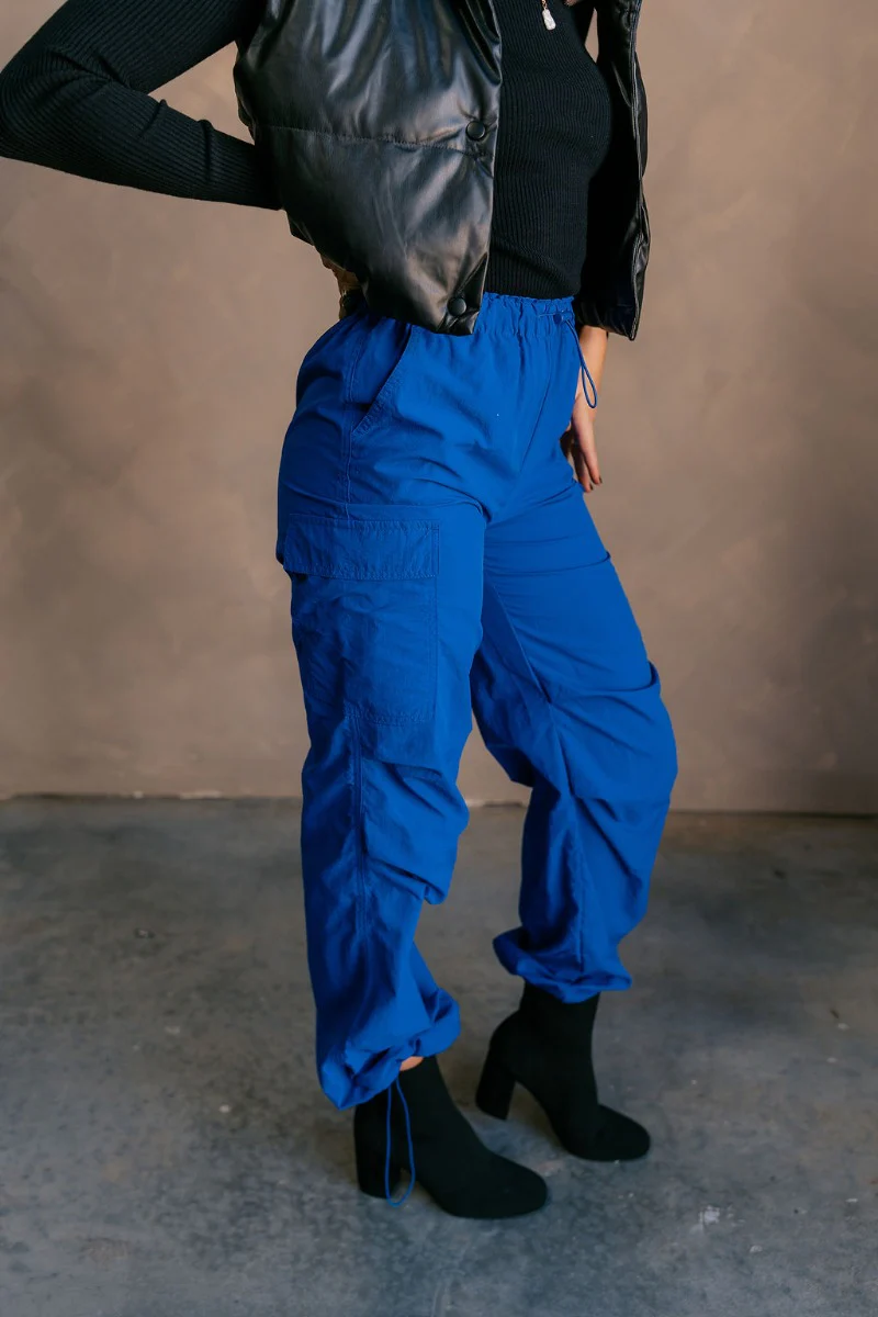 Kyla Royal Parachute Cargo Pants - Image 6