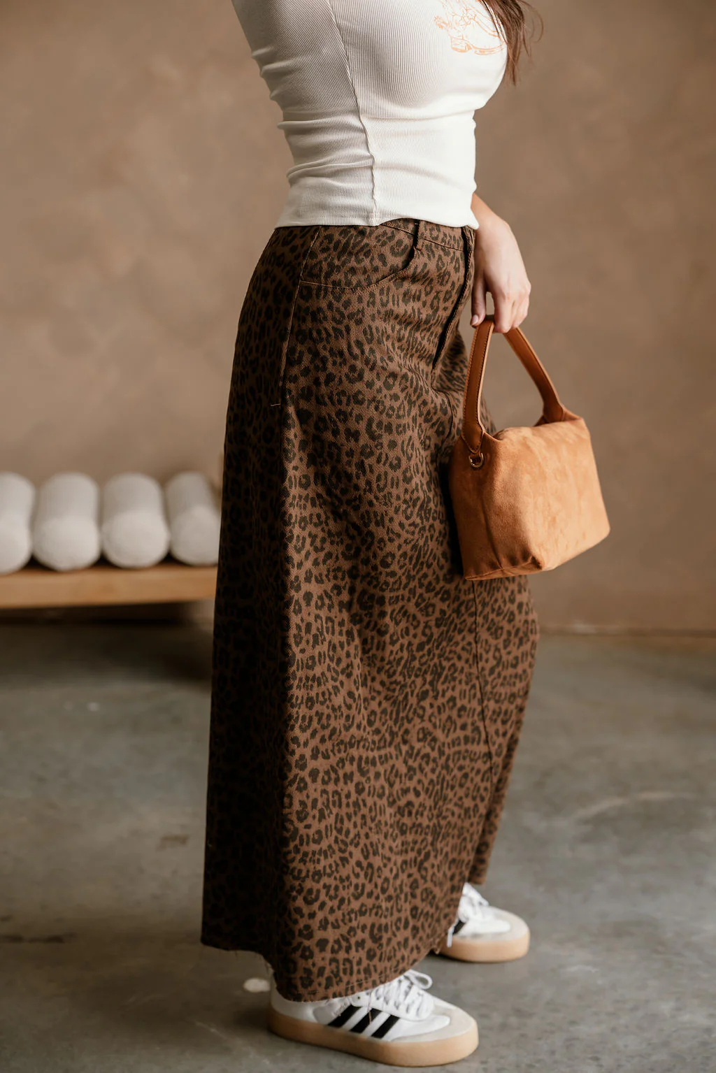 Kylee Cheetah Denim Midi Skirt - Image 6