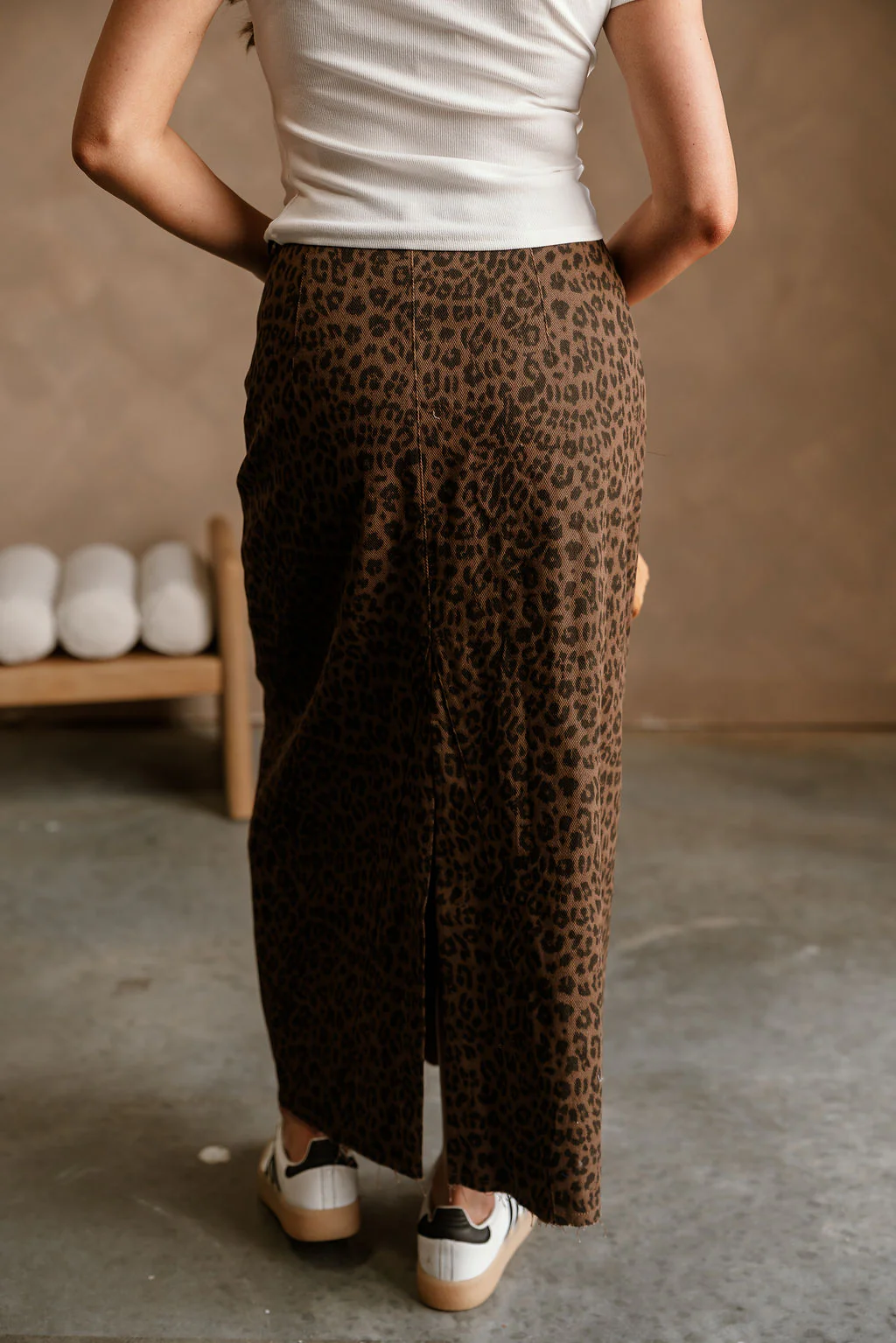 Kylee Cheetah Denim Midi Skirt - Image 8