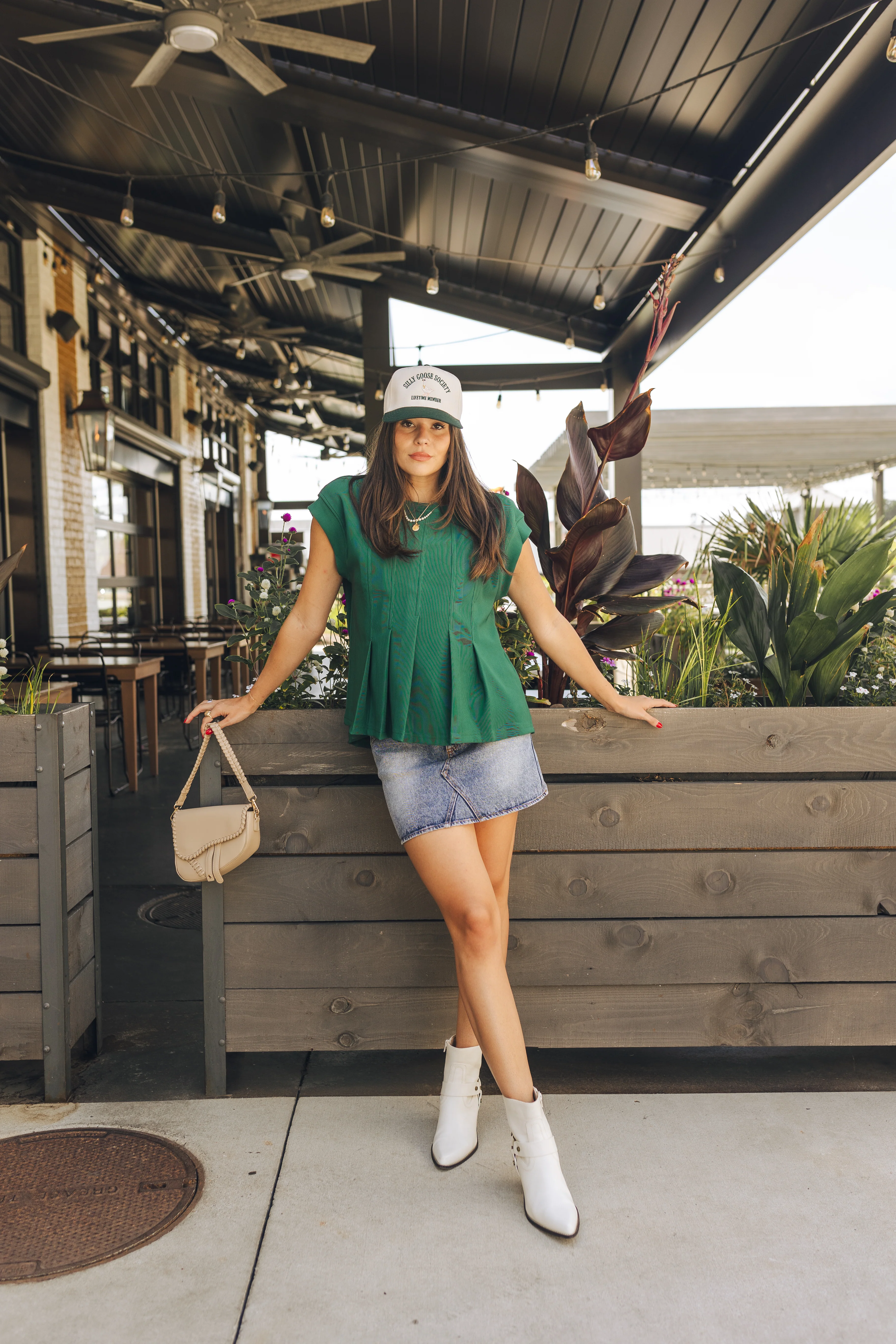Kylee Green Pleated Top - Image 2