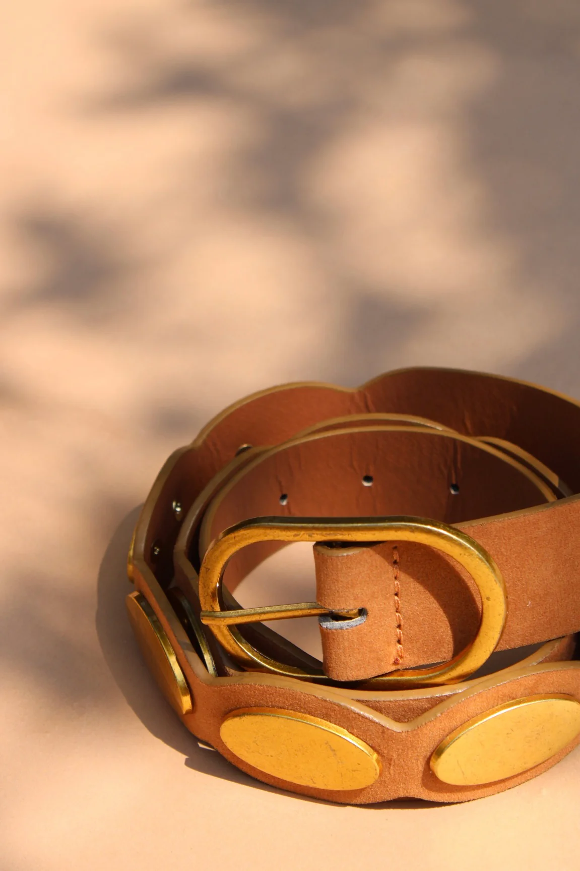 Kylie Brown Suede Scalloped Medallion Belt - Image 2