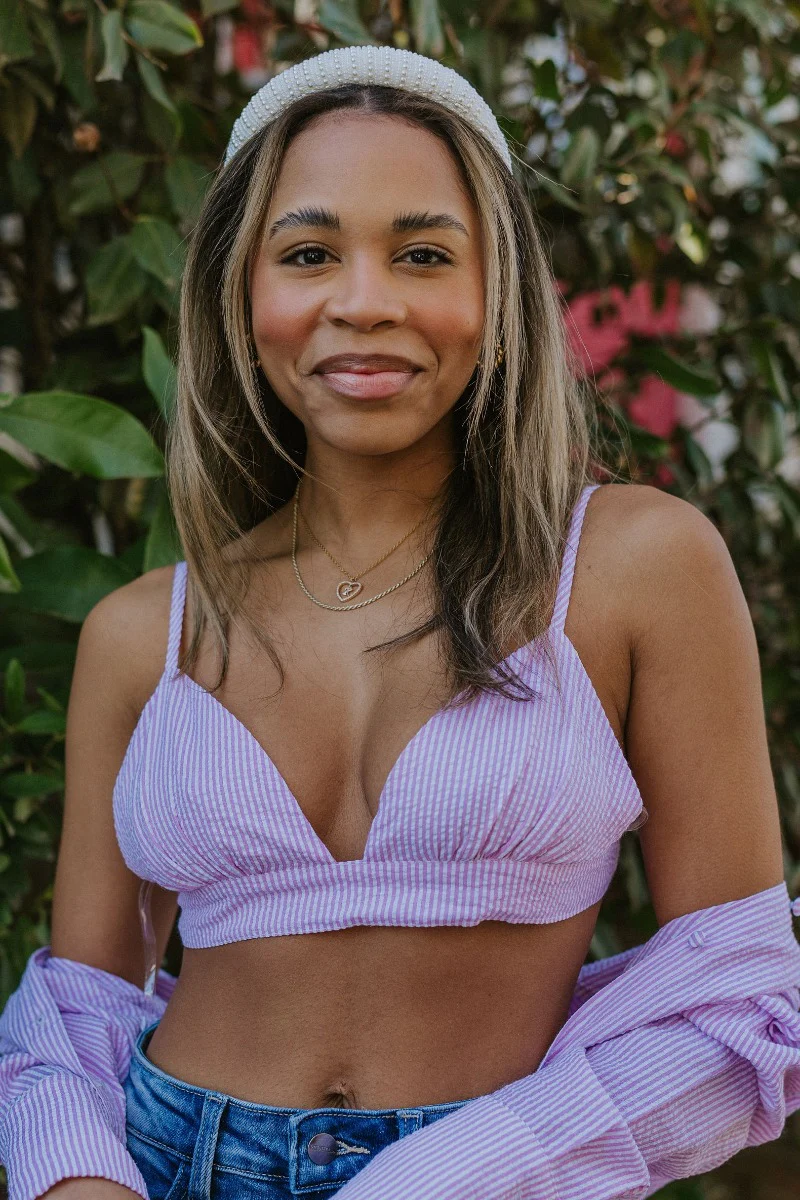 Laguna Seersucker Bralette in Pink - Image 2