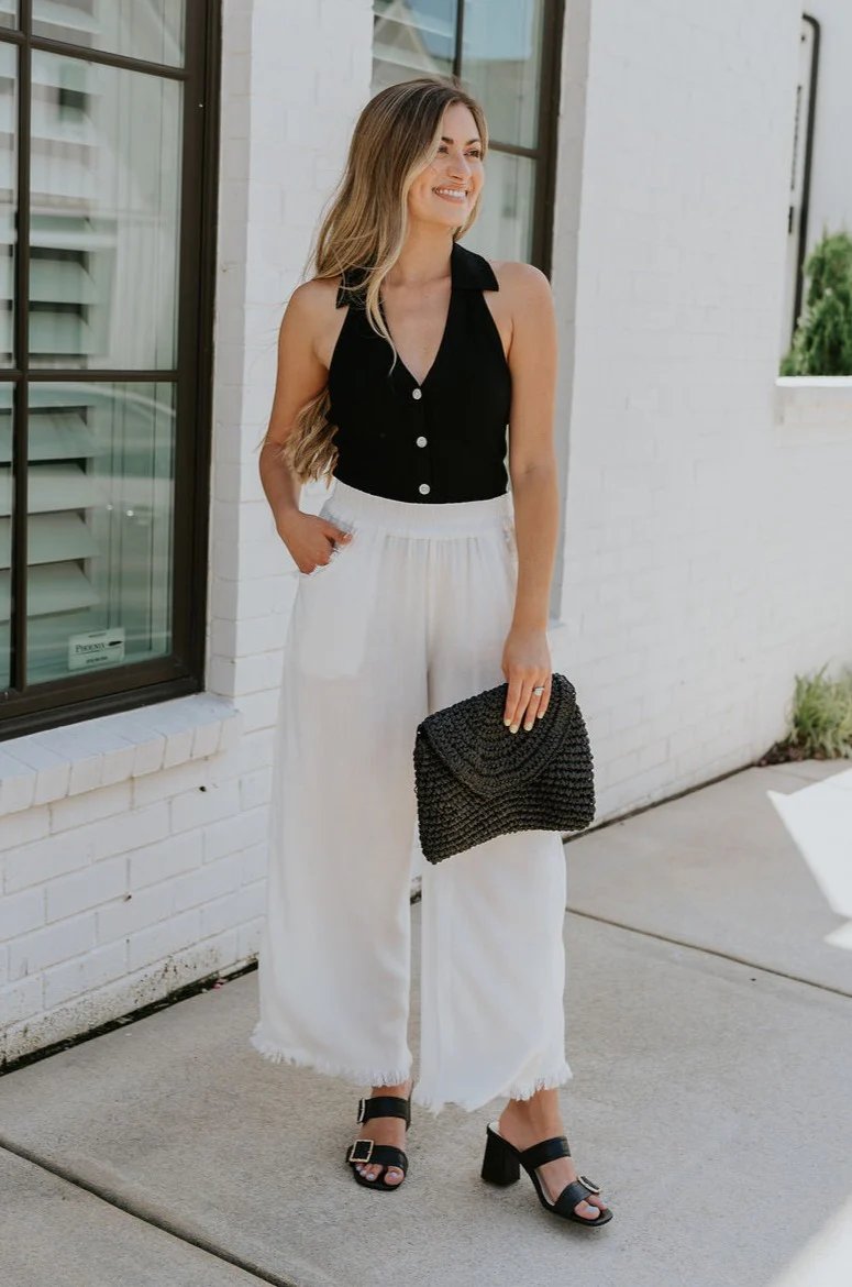 Laila Black Button-Up Halter Tank - Image 2