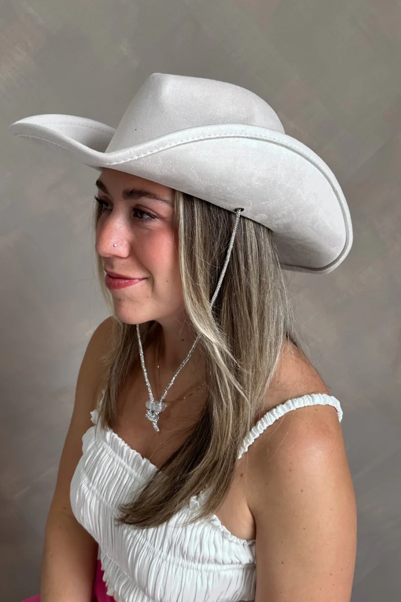 Lainey Ivory Rhinestone String Cowgirl Hat