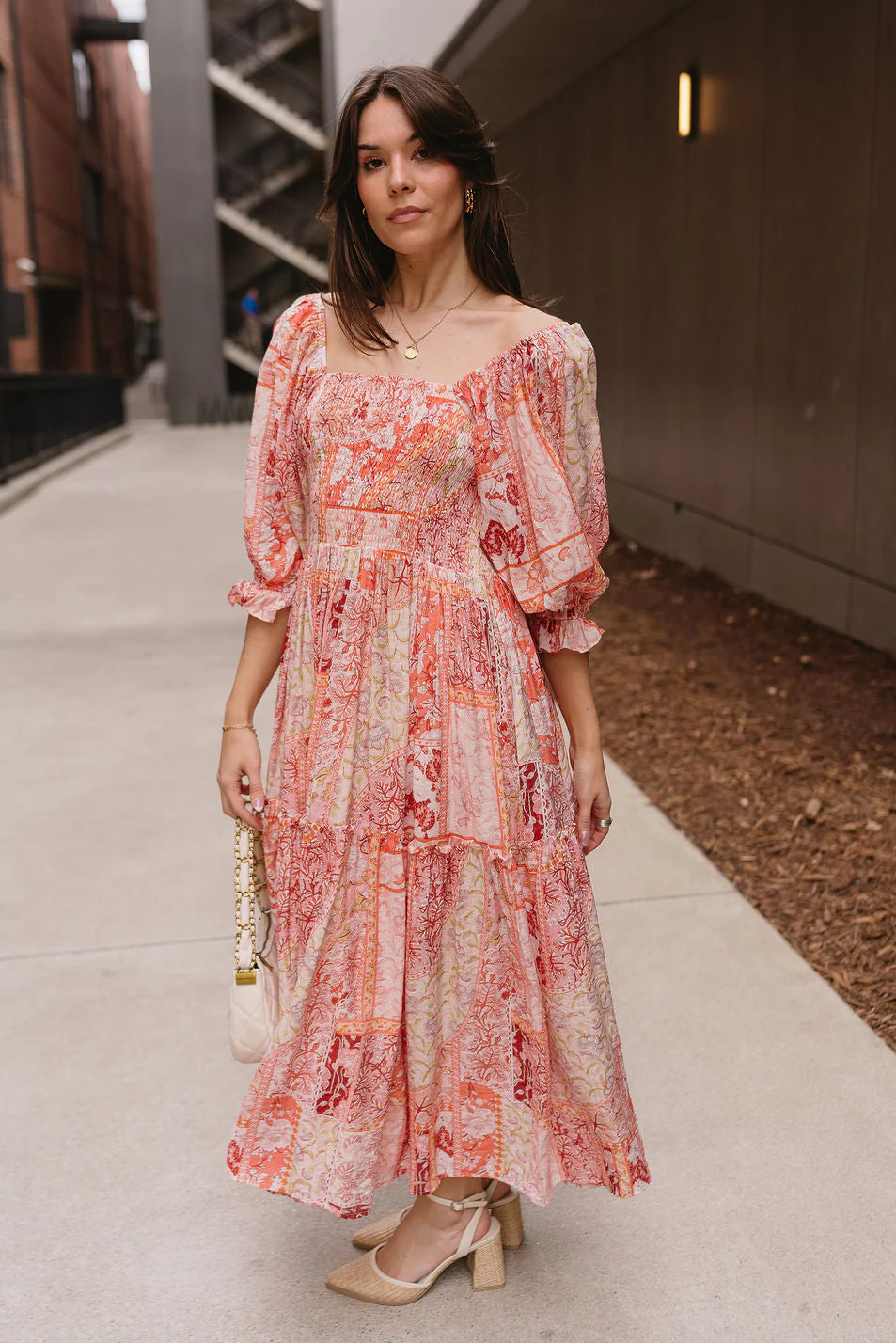 Lainey Pink Multi Floral Midi Dress - Image 3