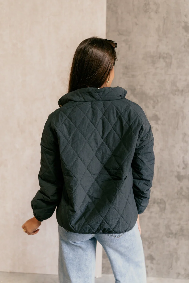Lakelyn Charcoal Grey Quilted Jacket - Image 8
