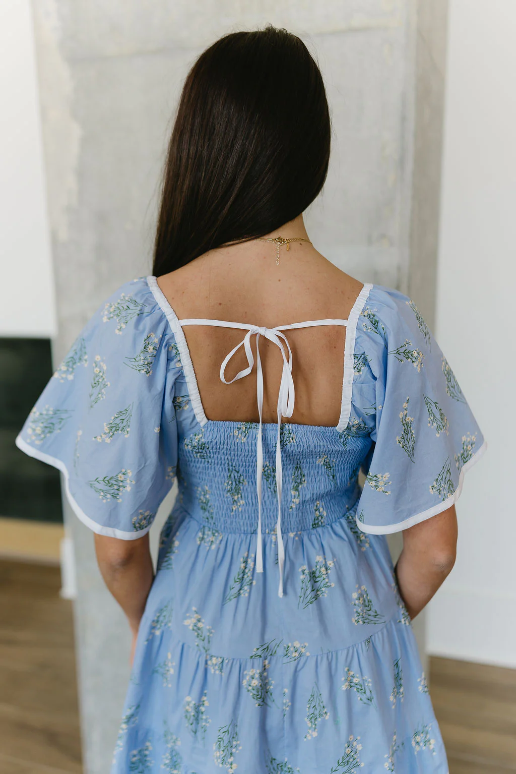 Lana Blue Floral Tiered Mini Dress - Image 8