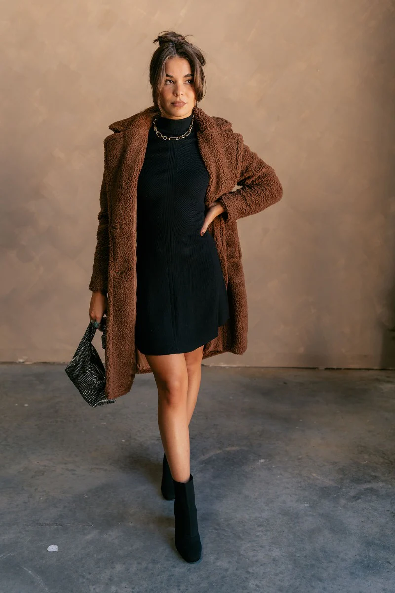 Lana Brown Teddy Trench Coat - Image 2