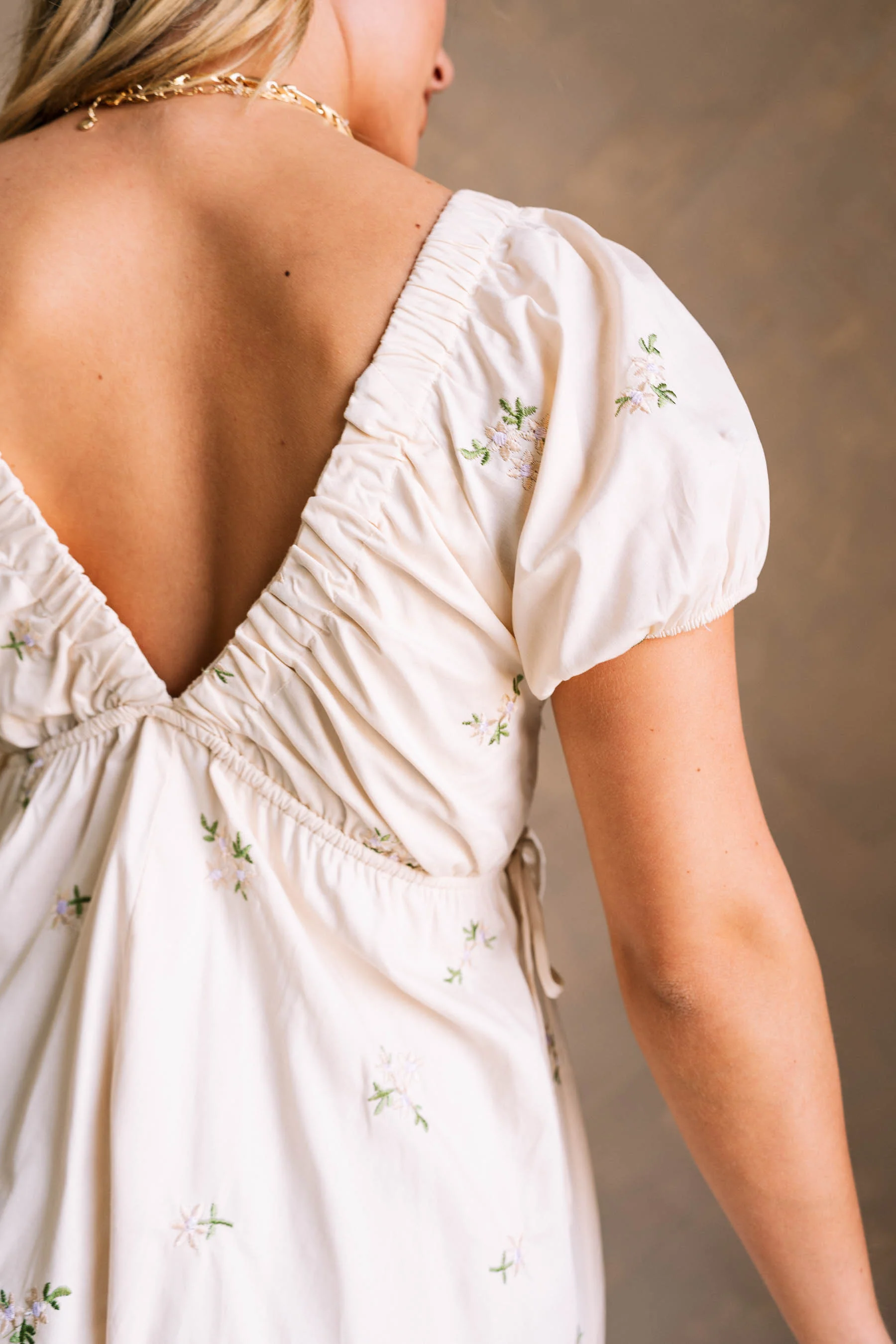 Laney Cream Multi Floral Mini Dress - Image 5