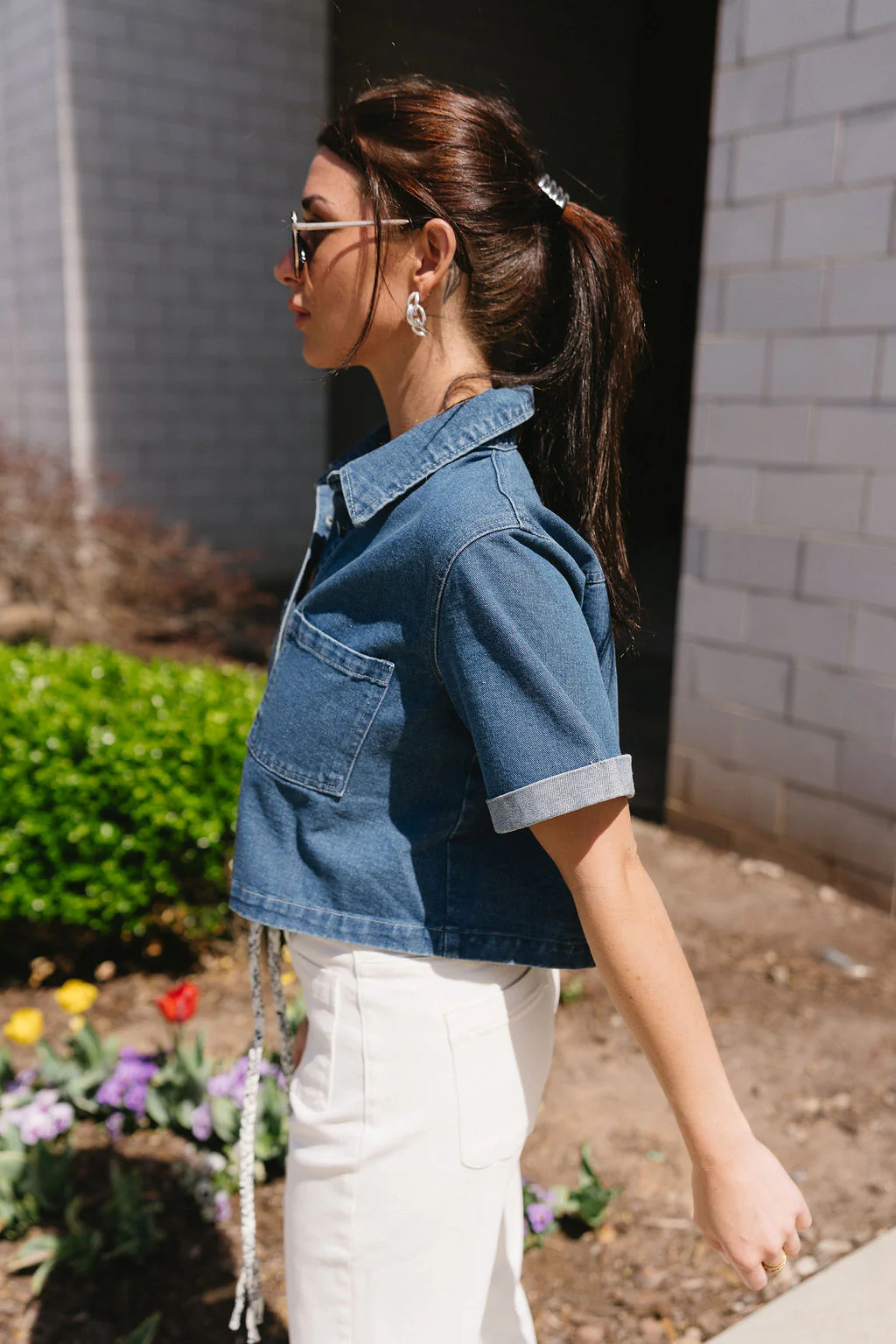 Laney Denim Short Sleeve Top - Image 7