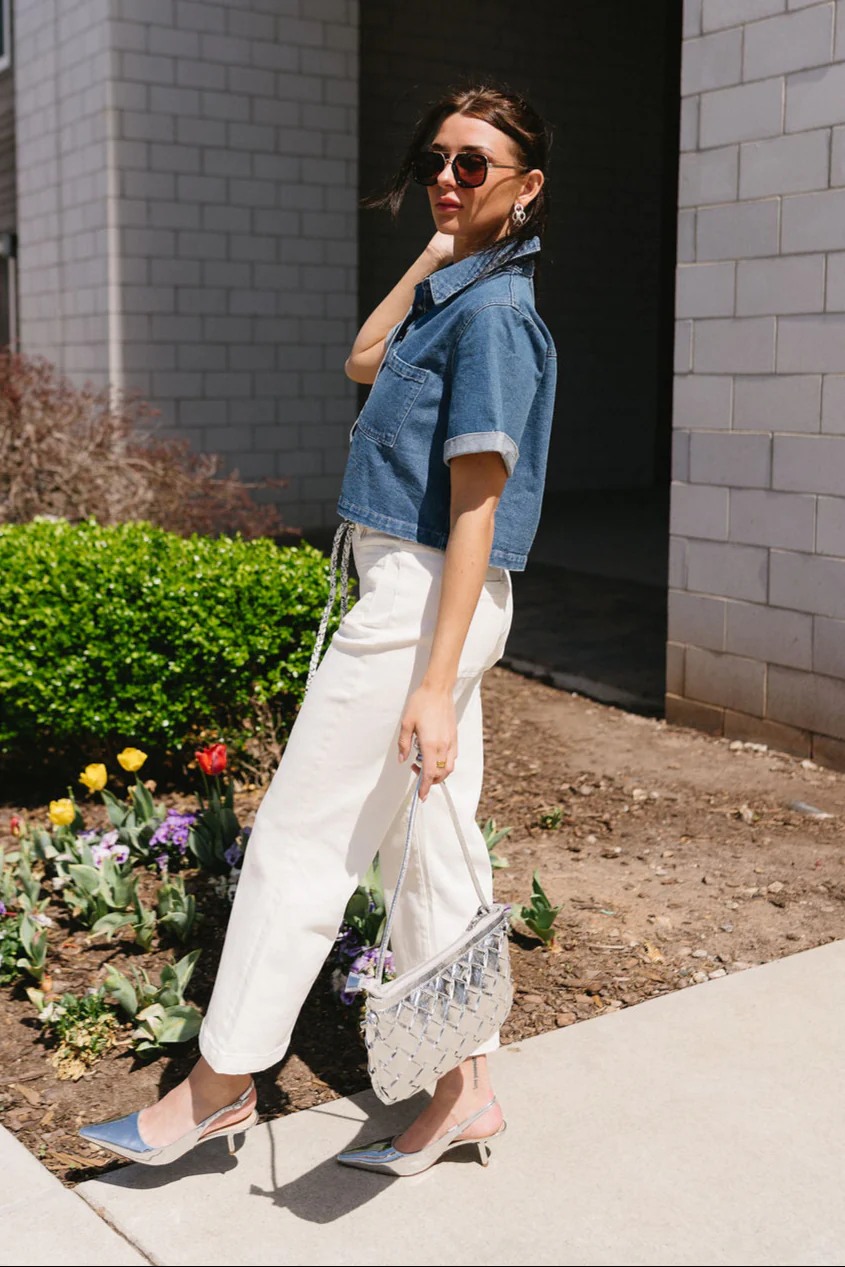 Laney Denim Short Sleeve Top - Image 8