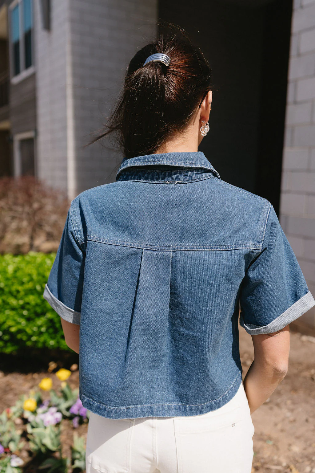 Laney Denim Short Sleeve Top - Image 9