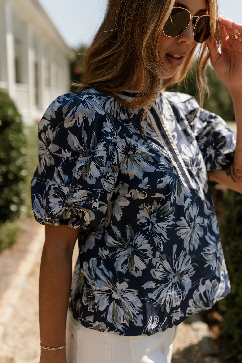 Laura Blue Multi Floral Short Sleeve Top - Image 5