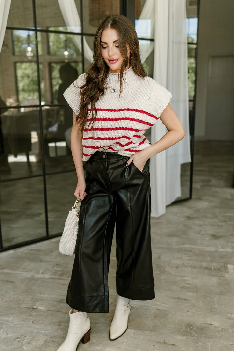 Laurel Cream & Red Striped Sweater - Image 2