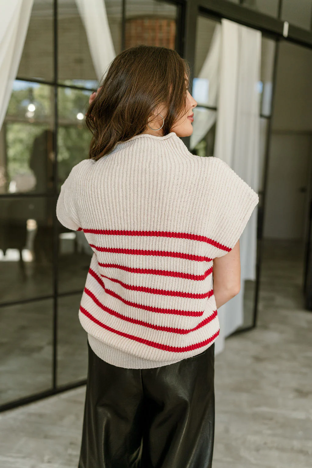 Laurel Cream & Red Striped Sweater - Image 3