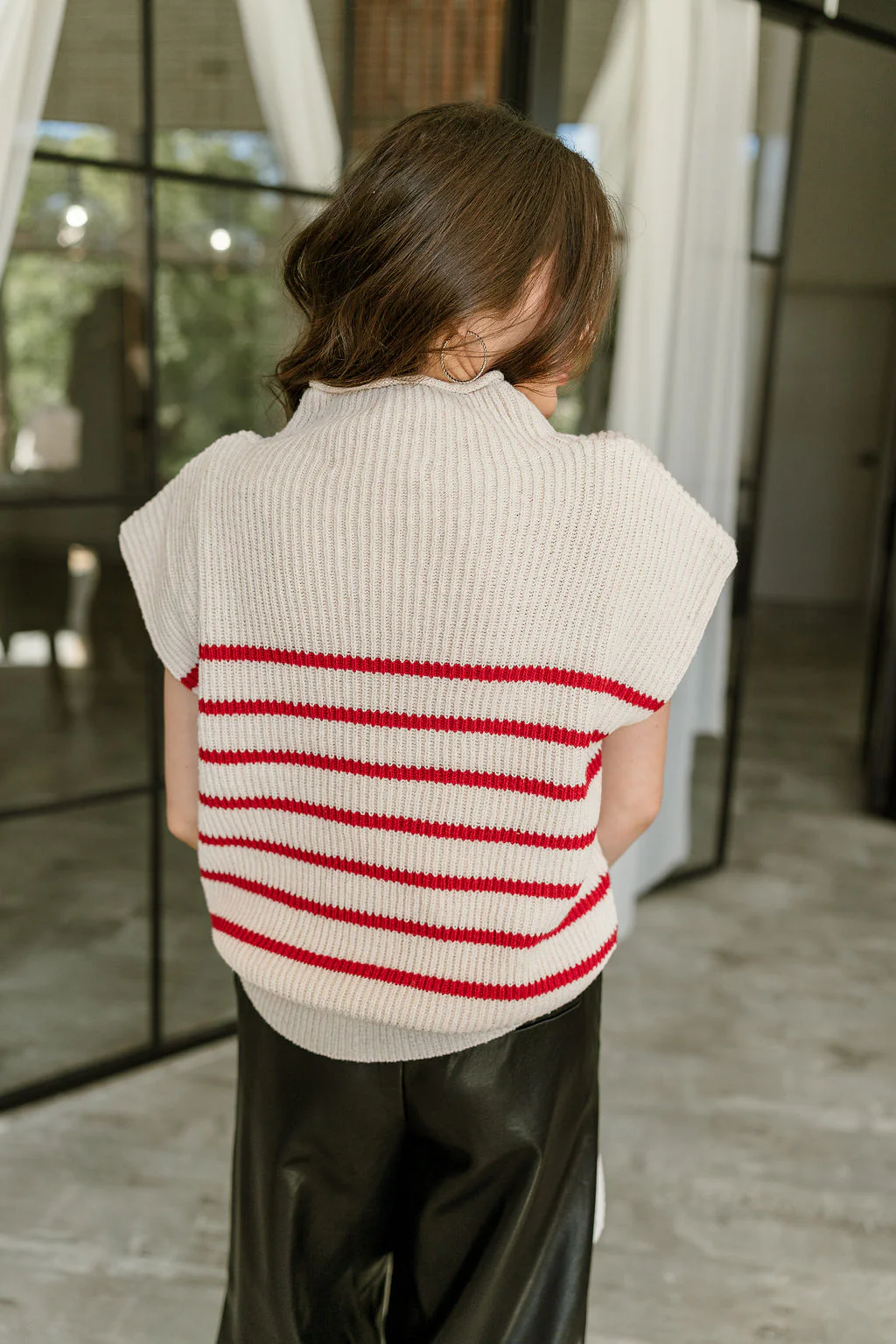 Laurel Cream & Red Striped Sweater - Image 4