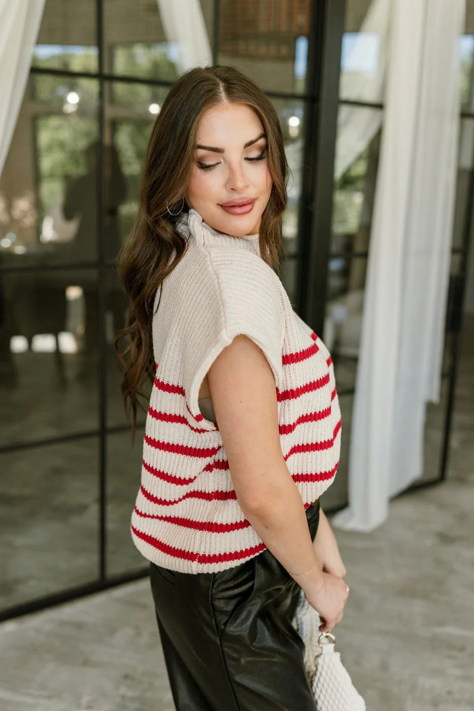 Laurel Cream & Red Striped Sweater - Image 5