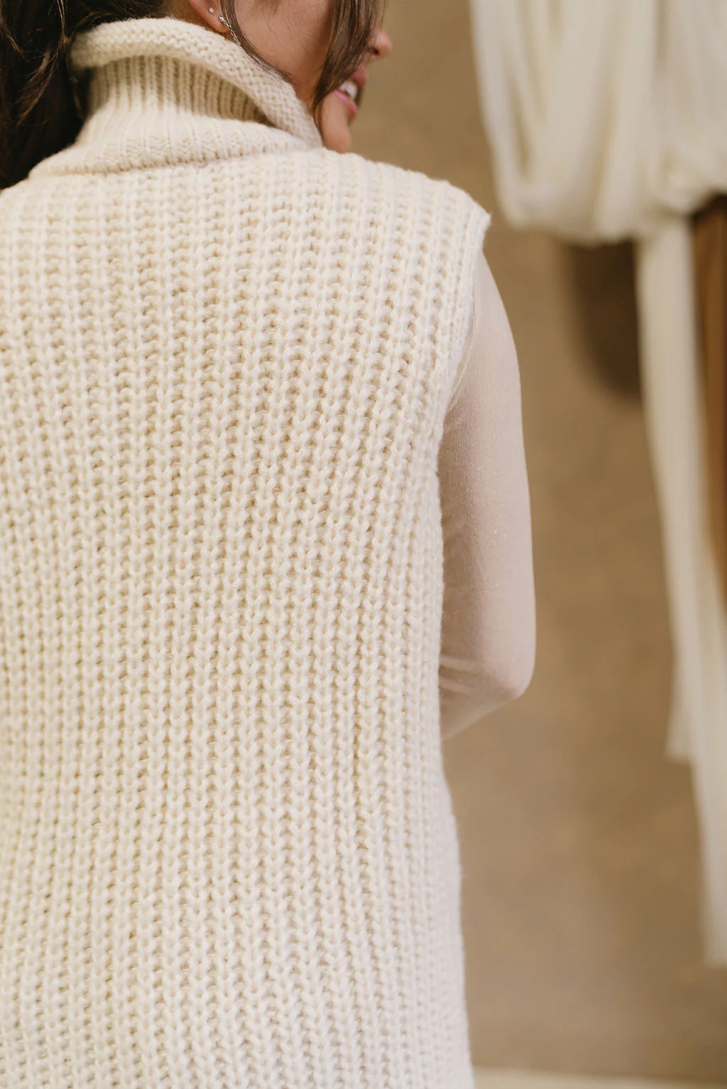 Laurel Cream Turtleneck Sweater Dress - Image 4