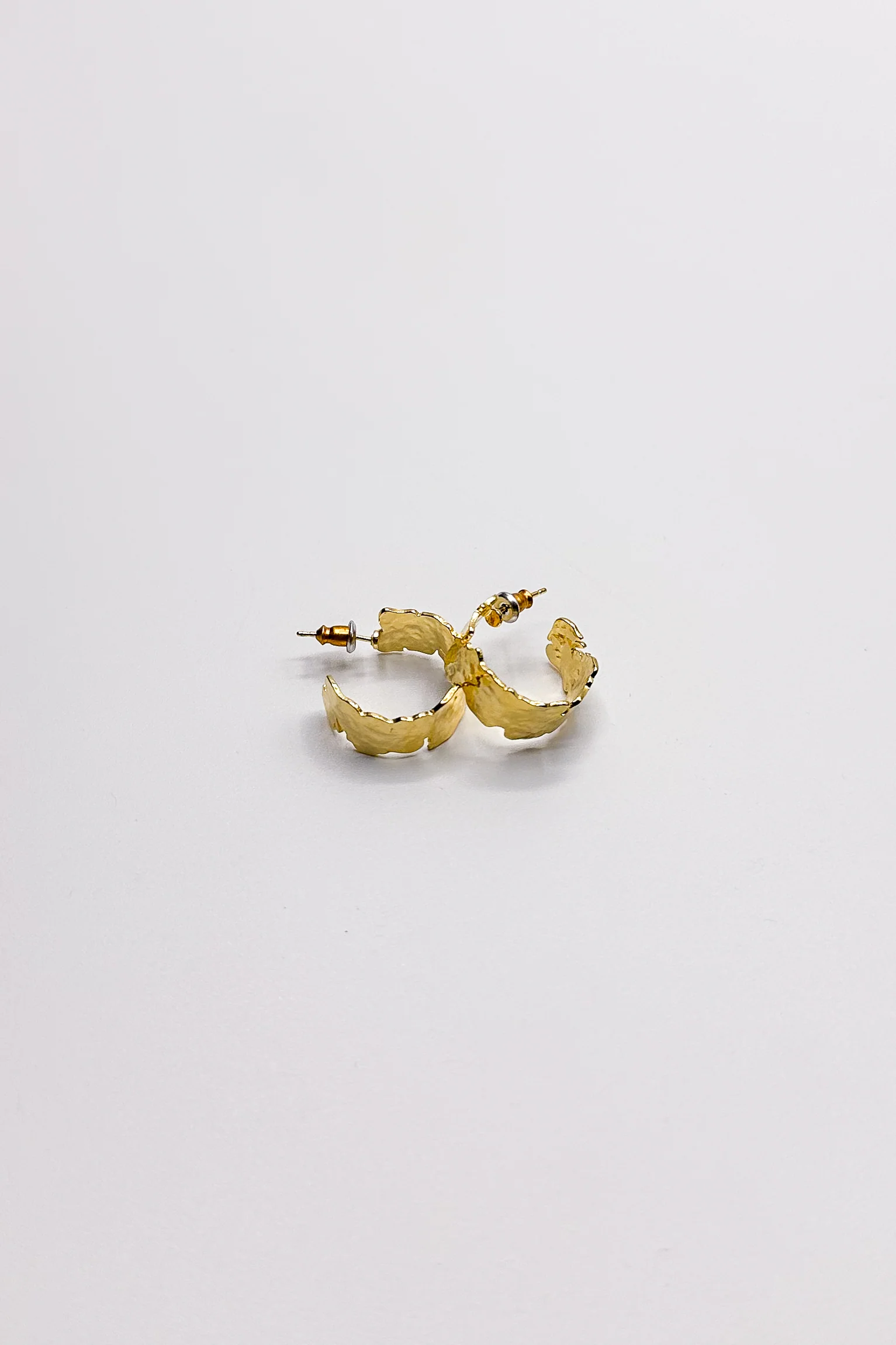 Laurel Gold Hammered Hoops Earring