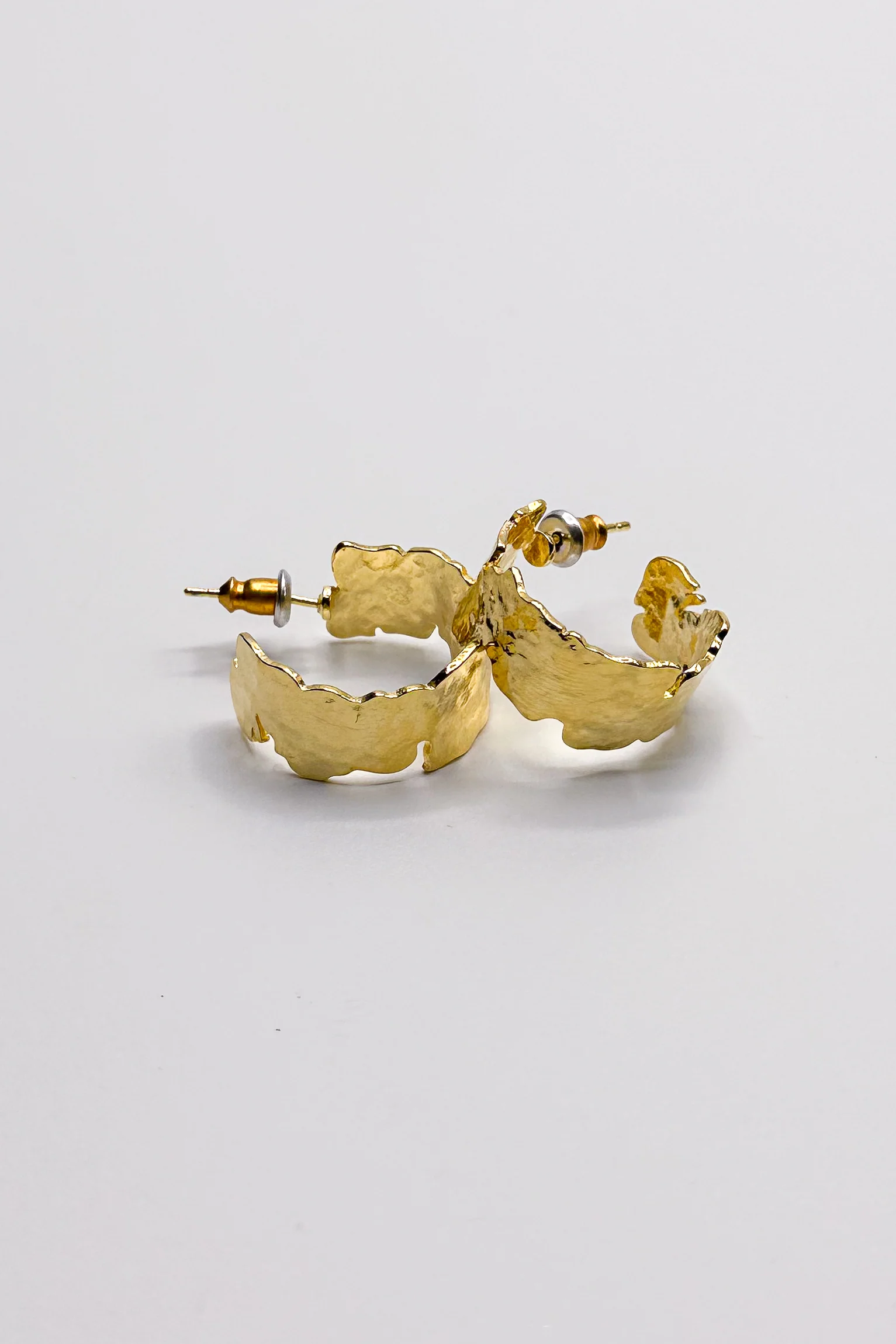 Laurel Gold Hammered Hoops Earring - Image 2