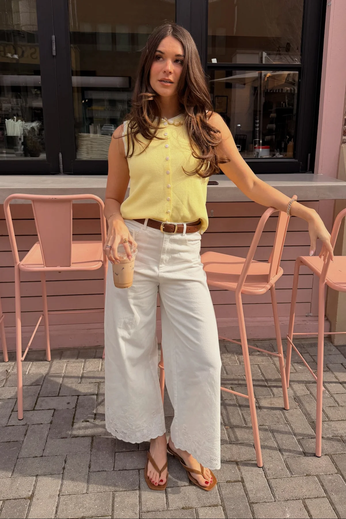Laurel Yellow Button-Up Tank Top - Image 2