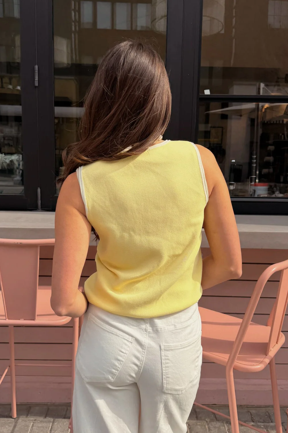 Laurel Yellow Button-Up Tank Top - Image 4
