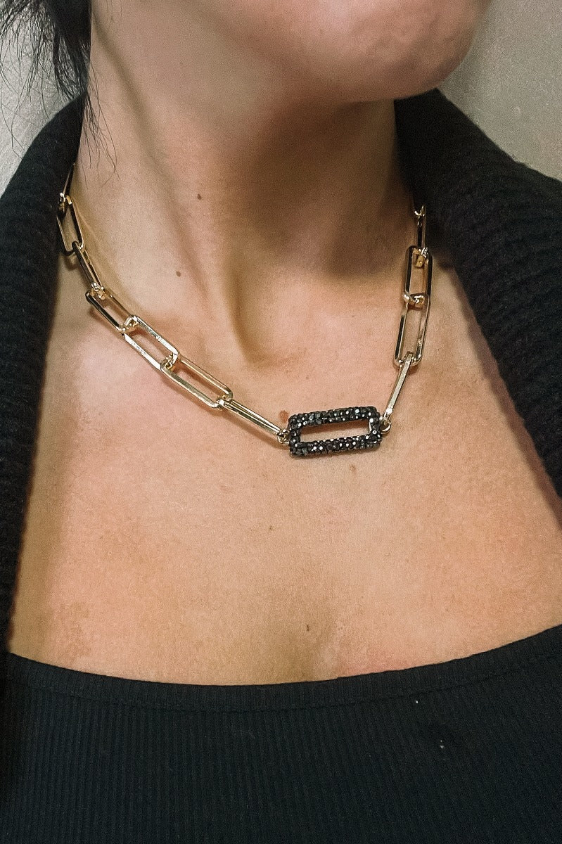 Layla Gold & Gunmetal Chain Link Necklace