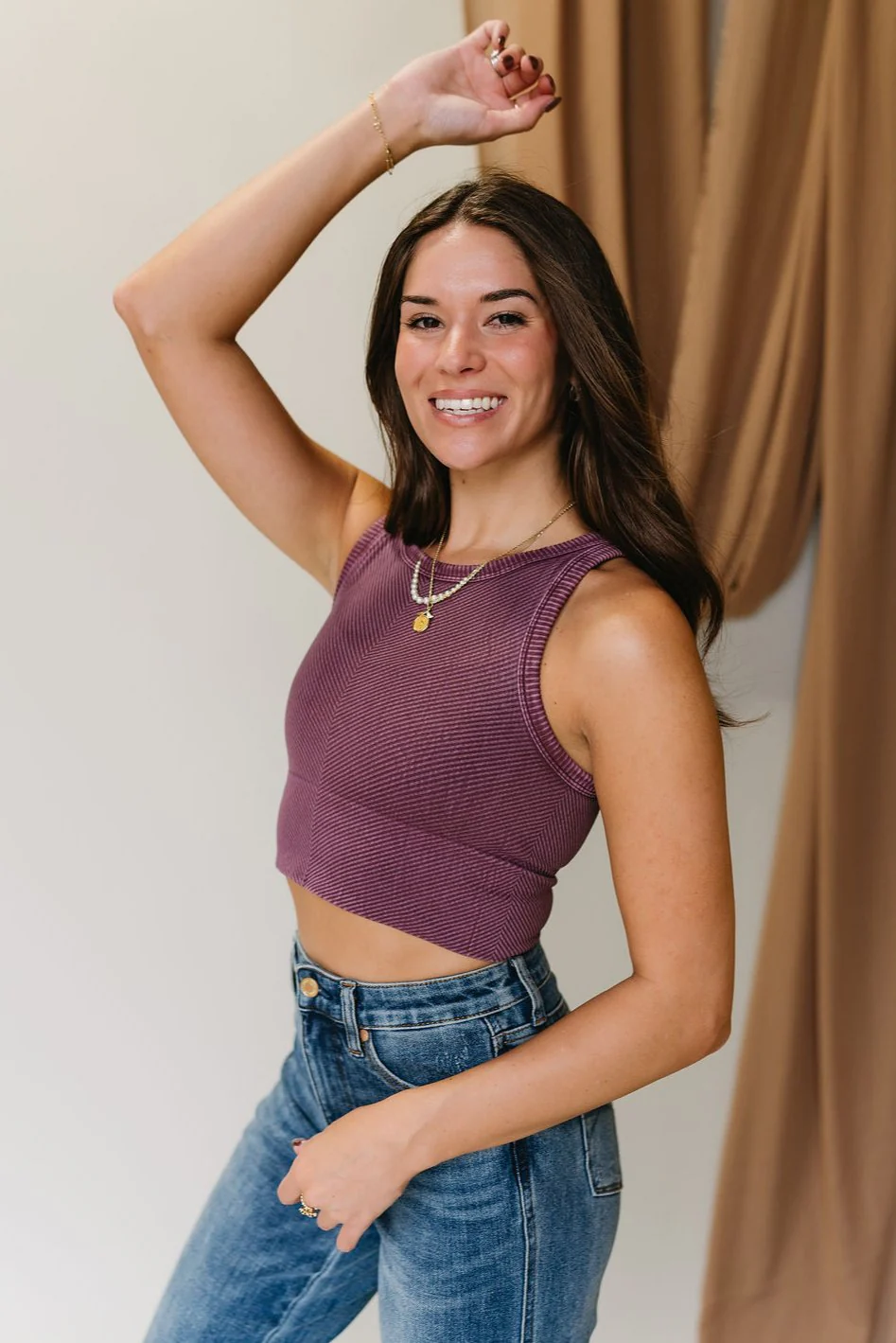 Layla Ribbed Cropped Brami Tank - Image 9