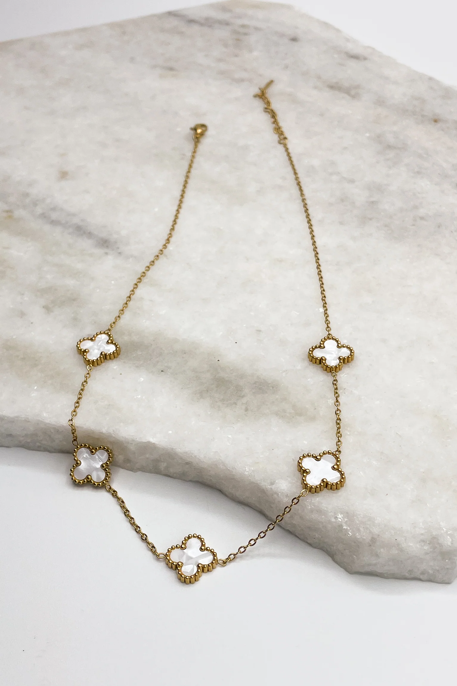 Leah Clover Gold Necklace