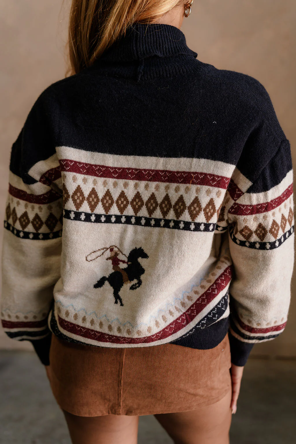 Leandra Cream Multi Horse Motif Cardigan - Image 3