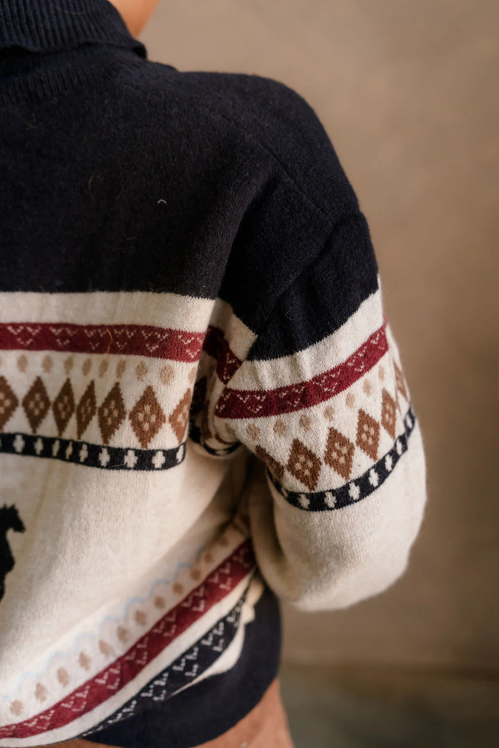 Leandra Cream Multi Horse Motif Cardigan - Image 5
