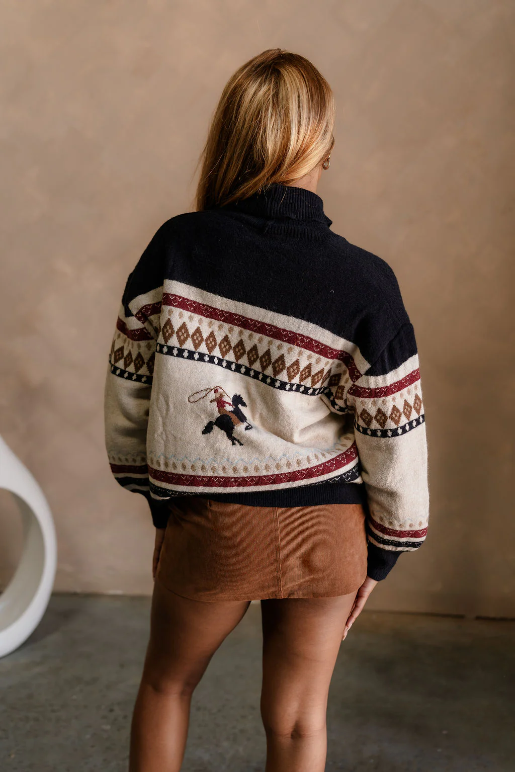 Leandra Cream Multi Horse Motif Cardigan - Image 8