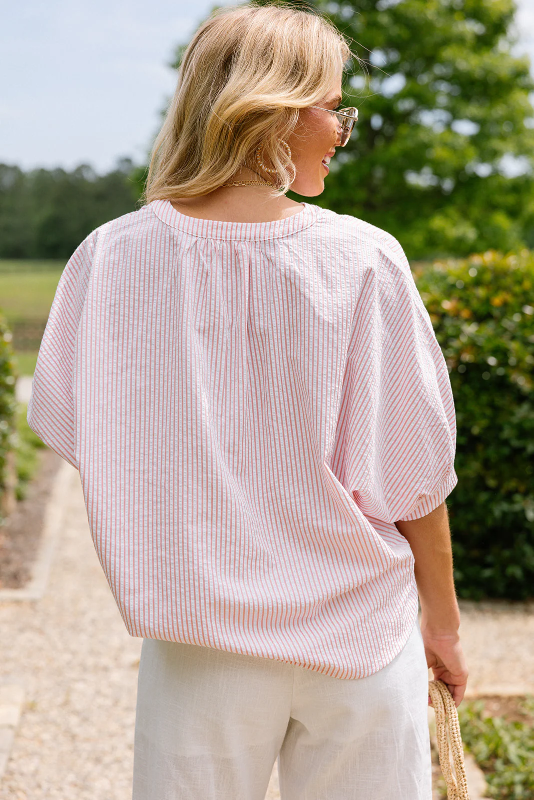 Leanne Pink & White Striped Top - Image 5