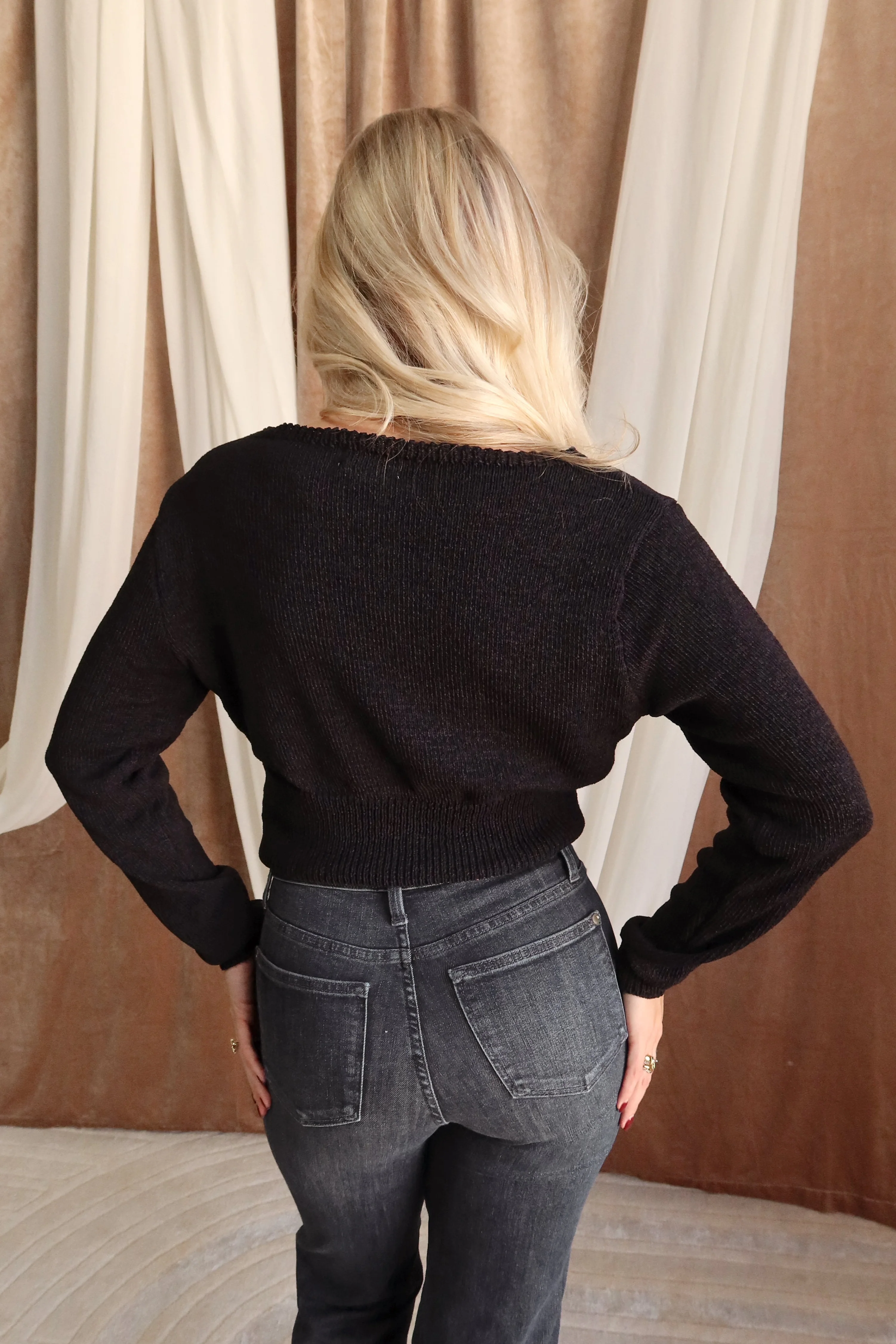 Leena Black Long Sleeve Sweater - Image 5