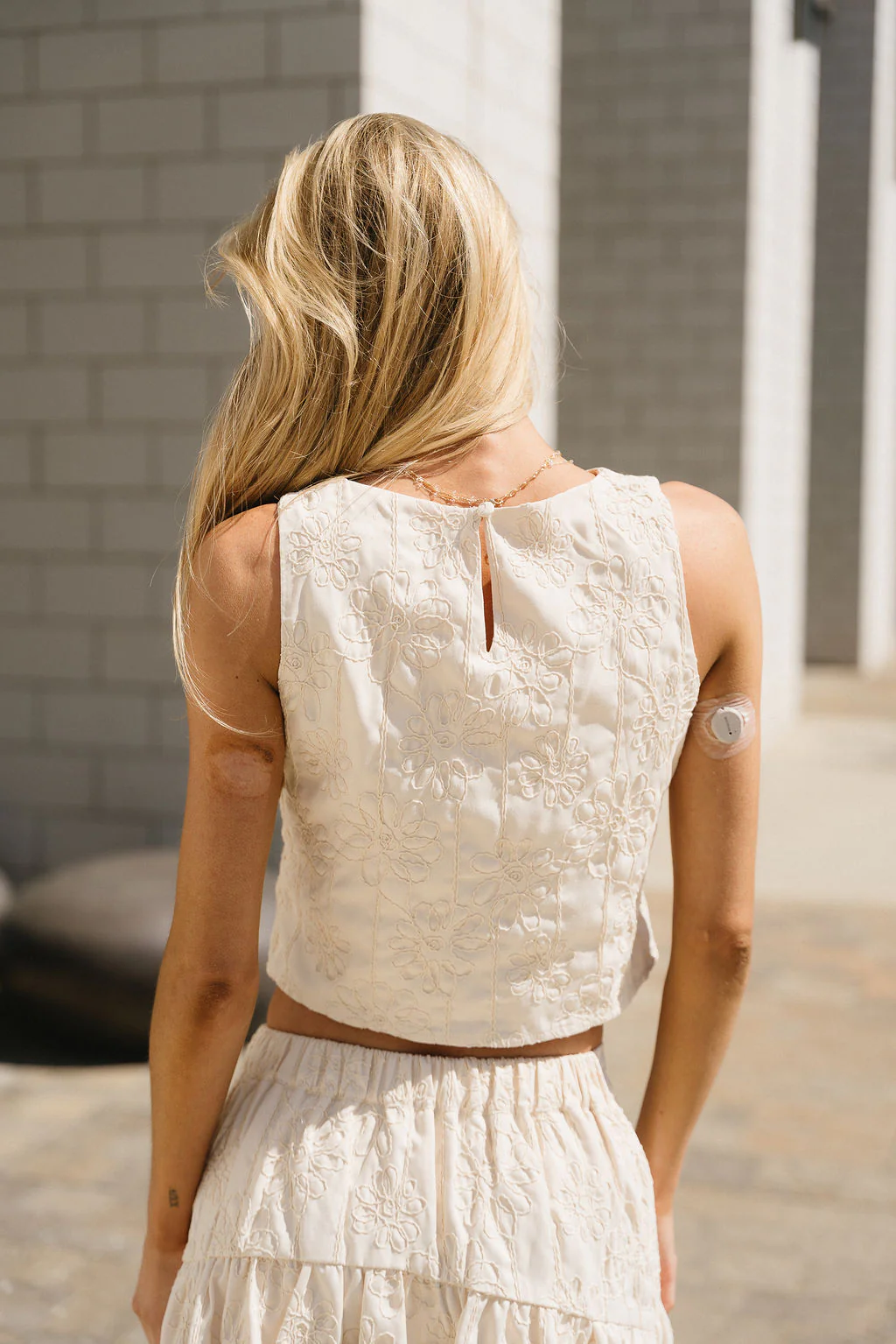 Leia Cream Monochrome Floral Tank - Image 8