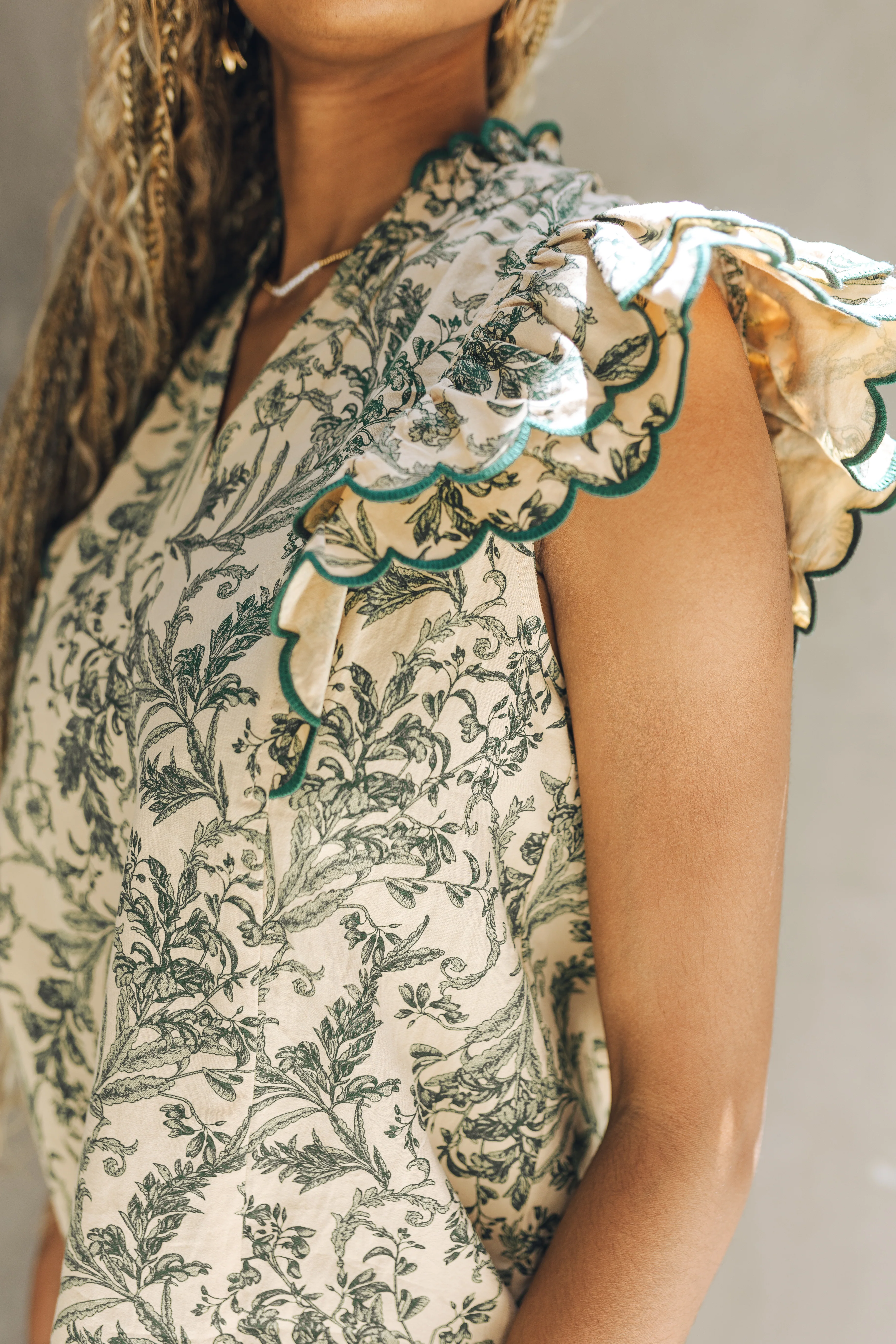 Leigh Floral Ruffle Tank - Image 2