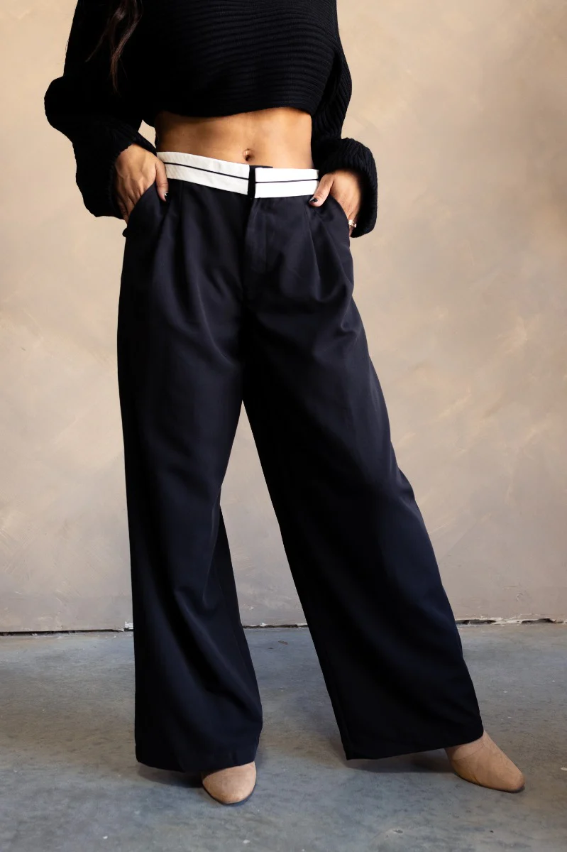 Leighton Black Wide Leg Pants - Image 3