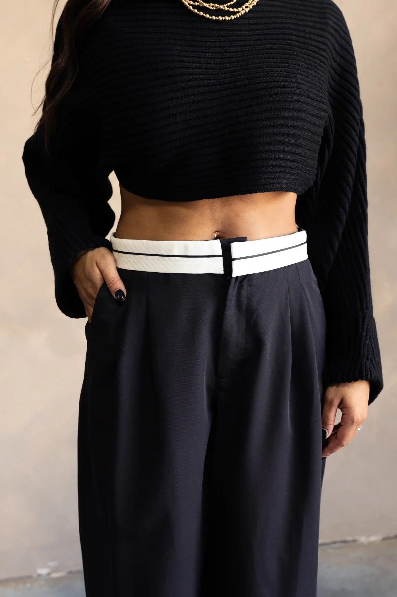 Leighton Black Wide Leg Pants - Image 4