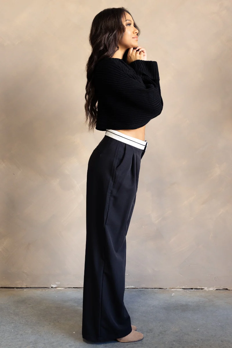 Leighton Black Wide Leg Pants - Image 5
