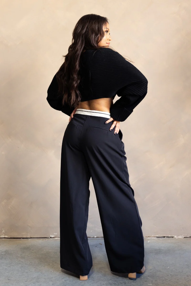 Leighton Black Wide Leg Pants - Image 6